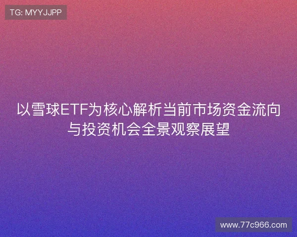 以雪球ETF为核心解析当前市场资金流向与投资机会全景观察展望